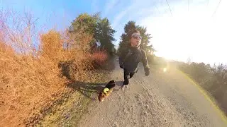 Watch how Almond and I interact while out for a run!