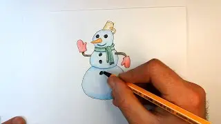 Как нарисовать Снеговика
