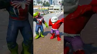 RED HULK SHARK VS BAT MAN HOMELANDER Which Random Team Will Win 131% #shorts #gta5 #hulk #homelander