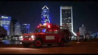 Nissan Firetruck driving on US Streets