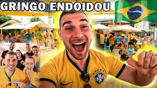 🇧🇷 GRINGO ENDOIDOU NO PRIMEIRO JOGO NO BRASIL! // Gringo & Fans Go CRAZY Watching The World Cup!