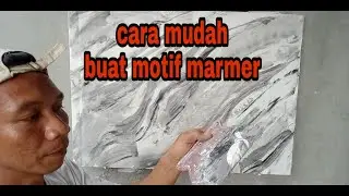 Motif marmer dari plamir dan cat,tutorial urat marmer