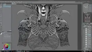 Winya no.81/5 WIP. Digital Line work in Manga Studio (Clip studio paint)