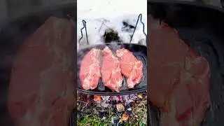 Приготування стейків зимою на морозі -20 🤤😌
