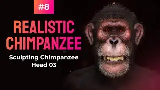 Master Zbrush: Realistic Chimpanzee Creation - Sculpting Chimpanzee Head 03