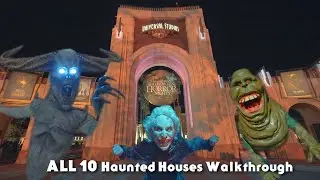 ALL 10 Houses Walkthrough | Halloween Horror Nights 2024 at Universal Orlando | HHN 2024