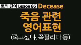 토익단어 86, decease, 죽음 관련 영어표현, 죽고싶냐 영어로
