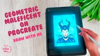 Easy Geometric Maleficent on iPad Procreate - Low Poly  Digital Art Part 3 of the Geometric Series