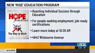 HOPE Ministries hosting free event to launch new education program, RISE