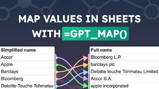 How to map two columns of values in Google Sheets with ChatGPT