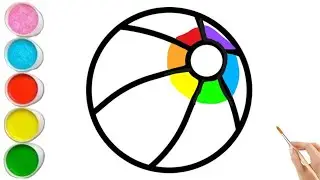 Let's draw a Beach Ball | Painting and colouring For Kids and Toddlers