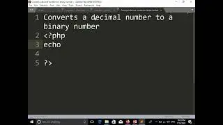 Convert decimal number to binary in php programming language