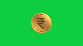 Golden Rupees Coin Shine Effect Animation | Green Screen