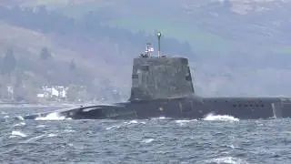 Vanguard submarine departs Faslane, Scotland