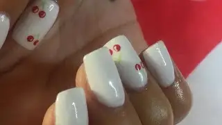 Relleno y cambio de diseño uñas Acrílicas ( cerezas nail art )