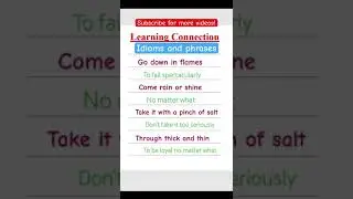 Learn English idioms and phrases 