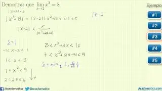 Demostración de limites por la definicion delta epsilon - Varios ejemplos