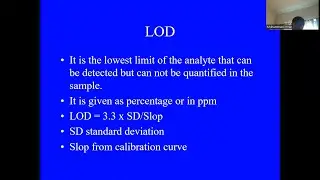 Robustness, LOD and LOQ in Chemistry