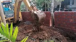 JCB, next work / coconut tree roads removing