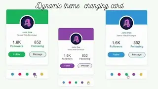 Dynamic themes changing card design animation css only || CSS tutorial
