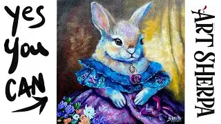 Fantasy Fairytale Rabbit 🌟🎨 How to paint acrylics for beginners: Paint Night at Home