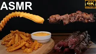 FRIES, BBQ BEEF, CHEESE, MUKBANG, ASMR