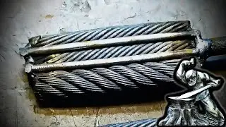 Forging the blade of cable. Damascus from cable.