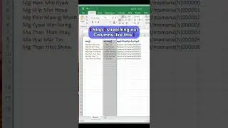 Do like this for stretching out columns #excel #myanmaryoutubechannel