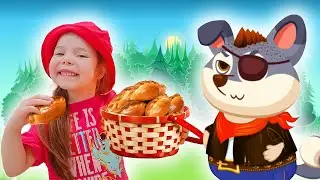 Настя и собачка Duddu играют в игре | Настя как Красная Шапочка несет пирожки бабушке
