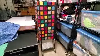 I sew in my garage and love it. Sewing room/ sewing studio tour all covered up when not in use