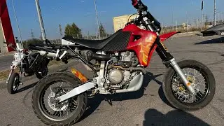 Обзор мотика Хонда ХР 650, Honda XR650R с ВОДЯНЫМ ОХЛАЖДЕНИЕМ. #xr650r #бернаут #вилли