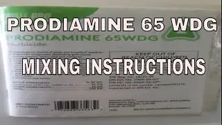 PRODIAMINE 65 WDG MIXING RATE