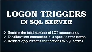 Logon Triggers - SQL Server