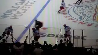 Jack Eichel hammered by Emelin 2016 world cup of hockey