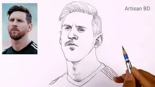 How To Draw Messi step by step drawing | Easy Pencil Sketch