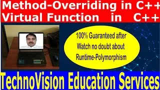 Method Overriding in c++ ( virtual functions in c++  ) virtual function in c++ with example