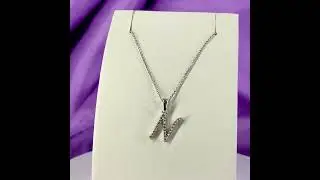 תליון בעיצוב אות N משובץ יהלומים