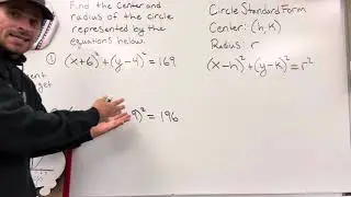 Find Center and Radius of Circle Equations