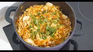 Тушеная капуста с курицей