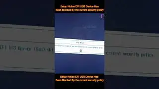 Setup Notice EFI USB Device Has Been Blocked By the current security policy 