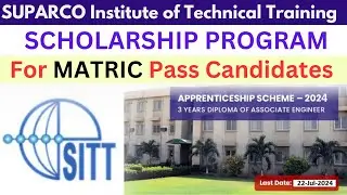 SUPARCO Scholarship 2024 | 3 year Diploma Program By Suparco | Scholarship for Metric Pass Candidate