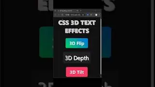 3D Text Animation Using Pure CSS | Web Design Effects 2025