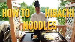 Pro Hibachi Chef teaches how to cook basic hibachi Noodles on Blackstone griddle