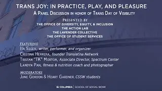 Trans Joy: In Practice, Play, and Pleasure. A Panel Discussion.