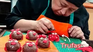 Cómo hacer TRUFAS con restos de QUEQUE | Modelado tipo Doña Pepa