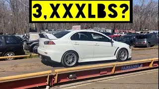 How much does an Evo X weigh? 22psi pulls!