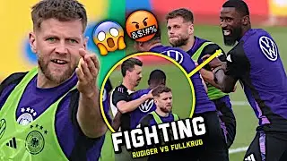 Rüdiger 'FIGHTS' with Füllkrug in Germanys training 👀