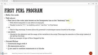 First Perl Program