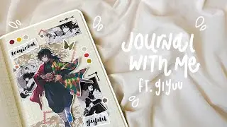 journal with me 🌱 ft. demon slayer 🌊 [asmr with background music]