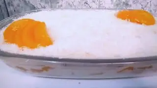 PAVÊ DE PÊSSEGO COM BISCOITO MAIZENA, CREME BRANCO E COCO | DELICIOSO DEMAIS...